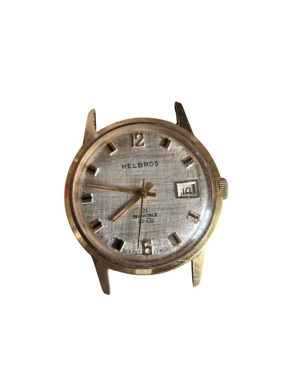 Vintage Helbros 21 Invincible Sunburst Date Automatic Wristwatch